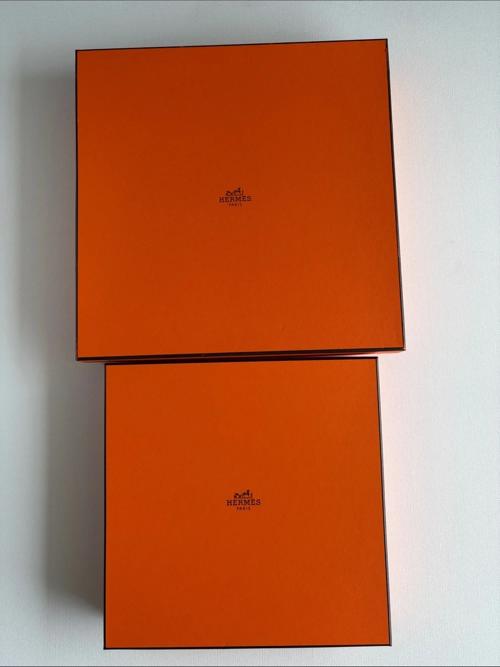 Hermes Orange Storage Boxes with White Foam Inserts